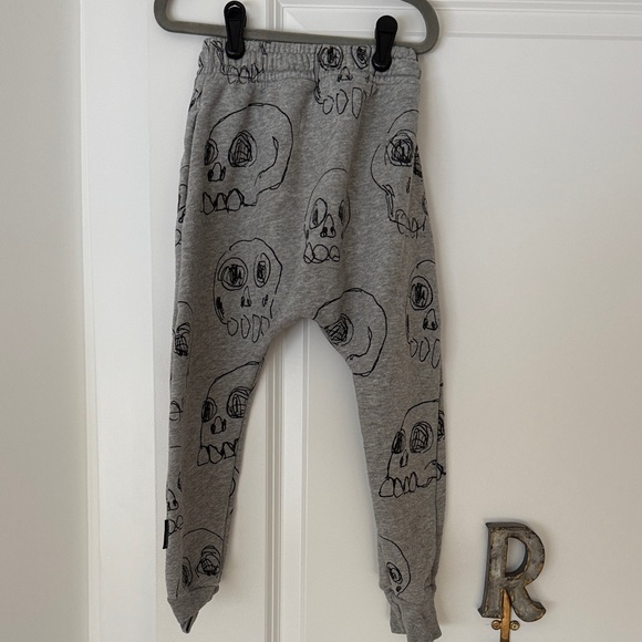 NUNUNU Gray Skull Print Joggers - Picture 2 of 2